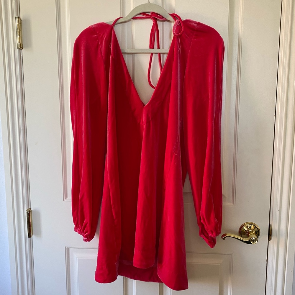 Free People Pink Velvet Dress